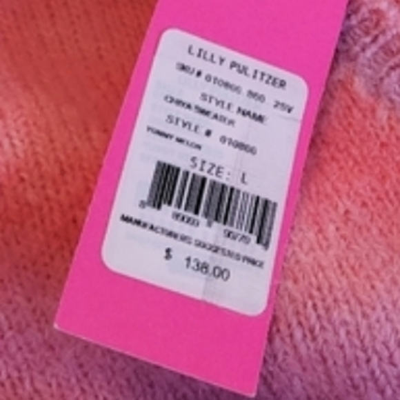 Lily Pulitizer Yummy Melon Soft Ombre Spring Sweater Womens V Neck - Picture 4 of 13